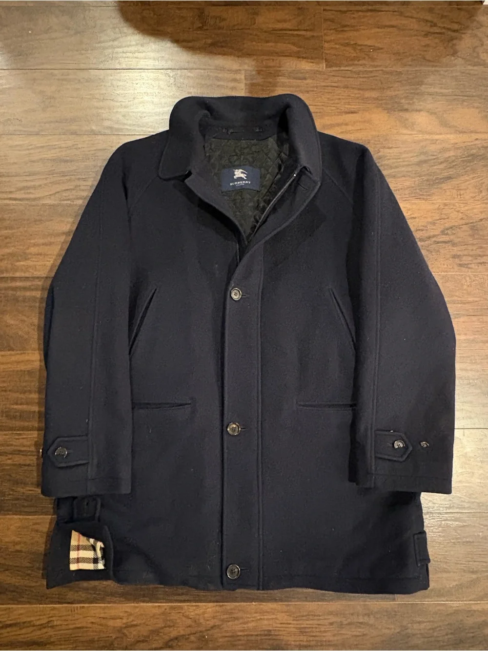 Burberry wool Jacket Coat XL in Navy